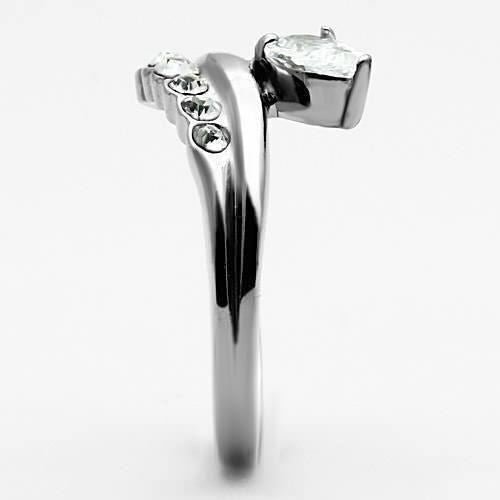 Jewellery Kingdom Arrow Head Cubic Zirconia Stainless Steel Ladies Pear Ring (Silver) - Jewelry Rings - British D'sire