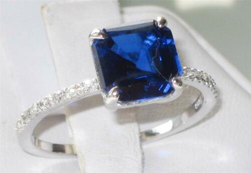 Jewellery Kingdom Asscher Cut Sterling Silver Stamped Ladies Sapphire 3 Carat Ring (Blue) Secondary image