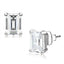 Jewellery Kingdom Asscher Stud Simulated Diamond Silver 2.5ct Per Ear Rhodium Earrings - Earrings - British D'sire