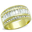 Jewellery Kingdom Baguettes 18kt Cubic Zirconia Steel Eternity 11mm Comfort Ladies Gold Band Ring - Jewelry Rings - British D'sire