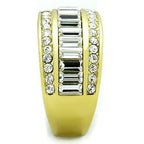 Jewellery Kingdom Baguettes 18kt Cubic Zirconia Steel Eternity 11mm Comfort Ladies Gold Band Ring - Jewelry Rings - British D'sire
