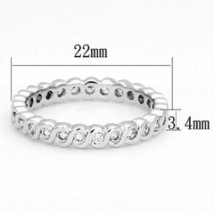 Jewellery Kingdom Band Cubic Zirconia Stacking Wedding Full Eternity Ring (Silver) - Jewelry Rings - British D'sire