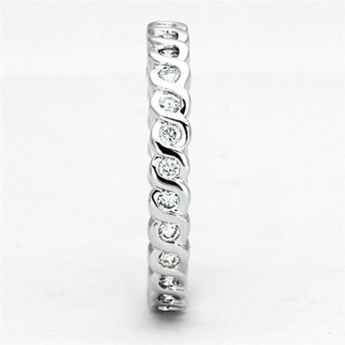 Jewellery Kingdom Band Cubic Zirconia Stacking Wedding Full Eternity Ring (Silver) - Jewelry Rings - British D'sire