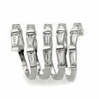 Jewellery Kingdom Band Long Finger Cubic Zirconia Stainless Steel Ladies Ring (Silver) - Jewelry Rings - British D'sire