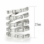 Jewellery Kingdom Band Long Finger Cubic Zirconia Stainless Steel Ladies Ring (Silver) - Jewelry Rings - British D'sire