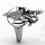 Jewellery Kingdom Band Snake Biker Thumb Signet Pinky Stainless Steel Silver Mens Skull Ring - Jewelry Rings - British D'sire