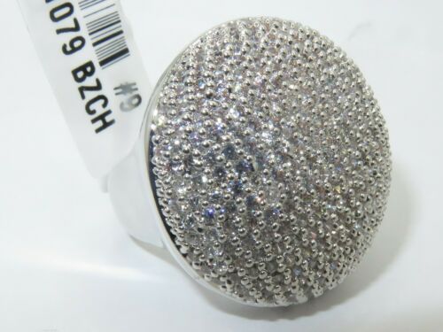Jewellery Kingdom Big Cocktail Ladies Cubic Zirconia Pave Statement Cubic Zirconia Sparkling Ring (Silver) - Jewelry Rings - British D'sire