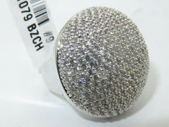 Jewellery Kingdom Big Cocktail Ladies Cubic Zirconia Pave Statement Cubic Zirconia Sparkling Ring (Silver) - Jewelry Rings - British D'sire