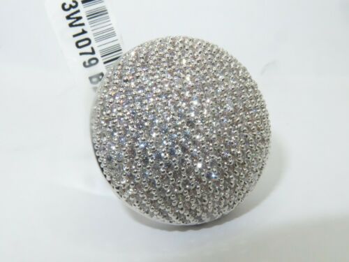 Jewellery Kingdom Big Cocktail Ladies Cubic Zirconia Pave Statement Cubic Zirconia Sparkling Ring (Silver) - Jewelry Rings - British D'sire