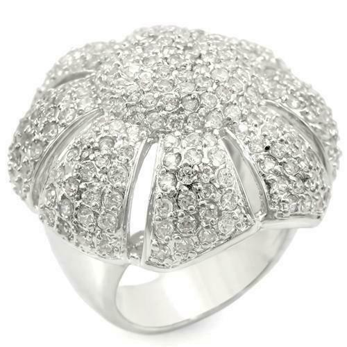 Jewellery Kingdom Big Pave Silver Rhodium Cubic Zirconia Ladies Cocktail Ring Secondary image