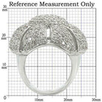 Jewellery Kingdom Big Pave Silver Rhodium Cubic Zirconia Ladies Cocktail Ring - Jewelry Rings - British D'sire