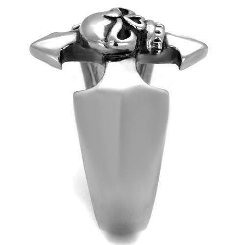Jewellery Kingdom Biker Cross Goth Stainless Steel Silver Signet Pinky Mens Skull Ring - Jewelry Rings - British D'sire