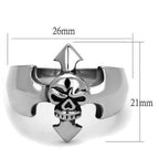 Jewellery Kingdom Biker Cross Goth Stainless Steel Silver Signet Pinky Mens Skull Ring - Jewelry Rings - British D'sire