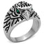 Jewellery Kingdom Biker Cubic Zirconia Emerald Thumb Signet Pinky Stainless Steel Mens eagle Ring Band - Jewelry Rings - British D'sire