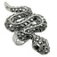 Jewellery Kingdom Black Jet Cubic Zirconia Ruthenium Animal Sparkling Ladies Snake Ring (Silver) - Jewelry Rings - British D'sire