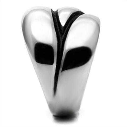 Jewellery Kingdom Blackened Stamped Chunky Ladies Stainless Steel Ring Band (Silver) - Jewelry Rings - British D'sire