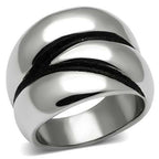 Jewellery Kingdom Blackened Stamped Chunky Ladies Stainless Steel Ring Band (Silver) - Jewelry Rings - British D'sire