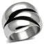 Jewellery Kingdom Blackened Stamped Chunky Ladies Stainless Steel Ring Band (Silver) - Jewelry Rings - British D'sire
