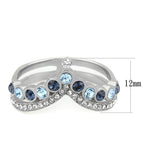 Jewellery Kingdom Blue Sapphire Stacking Wishbone Cubic Zirconia Ring (Silver) - Rings - British D'sire