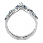 Jewellery Kingdom Blue Sapphire Stacking Wishbone Cubic Zirconia Ring (Silver) - Rings - British D'sire