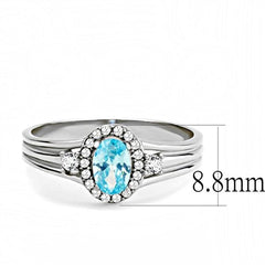 Jewellery Kingdom Blue Topaz Oval Cubic Zirconia Ladies Ring (Silver) - Rings - British D'sire