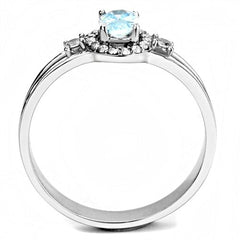 Jewellery Kingdom Blue Topaz Oval Cubic Zirconia Ladies Ring (Silver) - Rings - British D'sire