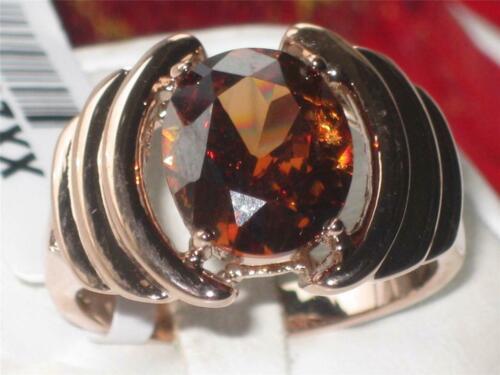 Jewellery Kingdom Brown Topaz Oval Rose 8ct Cubic Zirconia Ladies Comfort Dome Ring (Gold) - Jewelry Rings - British D'sire Main image
