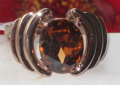 Jewellery Kingdom Brown Topaz Oval Rose 8ct Cubic Zirconia Ladies Comfort Dome Ring (Gold) Secondary image