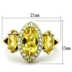 Jewellery Kingdom Canary Yellow CZ Steel 4 CT Three Stone Ladies Marquise Gold ring - Jewelry Rings - British D'sire