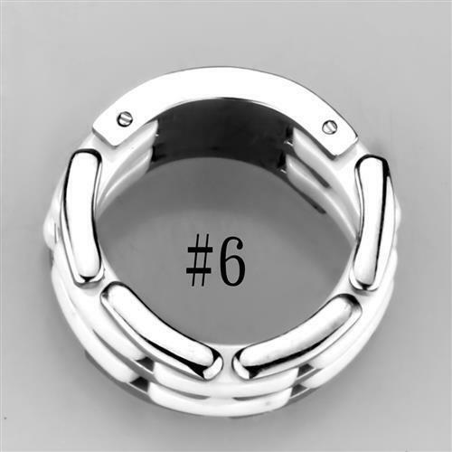 Jewellery Kingdom Ceramic Stainless Steel Wide Movable Silver Ladies Band Ring (White) - Rings - British D'sire