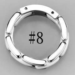 Jewellery Kingdom Ceramic Stainless Steel Wide Movable Silver Ladies Band Ring (White) - Rings - British D'sire