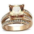 Jewellery Kingdom Champagne Princess Cut Cubic Zirconia Ring (Gold) - Rings - British D'sire