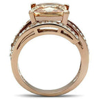 Jewellery Kingdom Champagne Princess Cut Cubic Zirconia Ring (Gold) - Rings - British D'sire