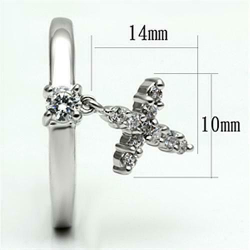 Jewellery Kingdom Charm Cross Ladies Dangle Solitaire Simulated Diamonds Clear Designer Ring Secondary image