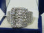 Jewellery Kingdom Chunky Rhodium Cubic Zirconia Cocktail Dress Ladies Buckle Ring (Silver) - Jewelry Rings - British D'sire