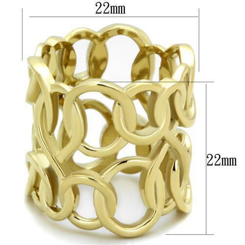 Jewellery Kingdom Circles Steel No Stone Contemporary Ladies Wide Ring (Gold) Secondary image
