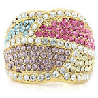 Jewellery Kingdom Citrine Amethyst Ladies Pink Blue Clear Multi Coloured Gold Ring - Jewelry Rings - British D'sire