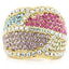 Jewellery Kingdom Citrine Amethyst Ladies Pink Blue Clear Multi Coloured Gold Ring - Jewelry Rings - British D'sire