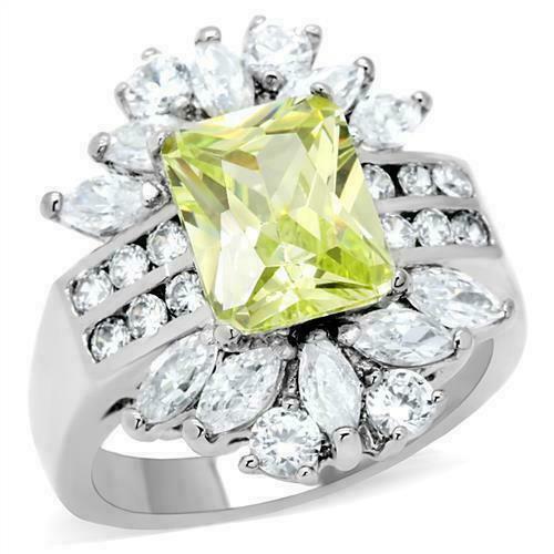 Jewellery Kingdom Citrine Ladies Emerald Cut Marquise Cocktail Cz Ring - Jewelry Rings - British D'sire Main image