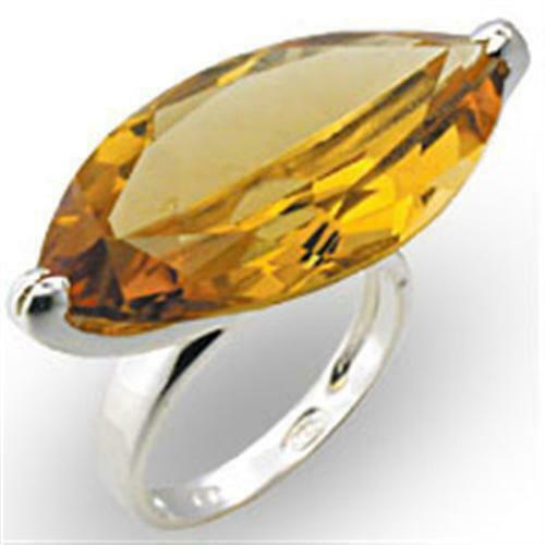 Jewellery Kingdom Citrine Marquise Sterling Silver Ladies 6 Carat Stamped Cz Yellow Ring - Jewelry Rings - British D'sire