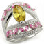 Jewellery Kingdom Citrine Sapphire Marquise Sterling Silver CZ Cocktail Ladies Pink Ring - Jewelry Rings - British D'sire