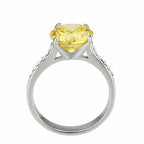 Jewellery Kingdom Citrine Solitaire Accents Engagements Simulated Diamonds Ring (Silver) - Jewelry Rings - British D'sire