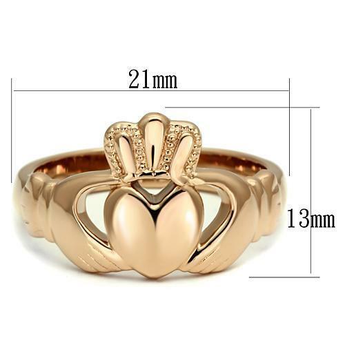 Jewellery Kingdom Claddagh Irish 14kt No Stone Steel No Tarnish Ring (Rose Gold) Secondary image