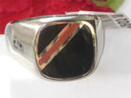 Jewellery Kingdom Classic Black & Red Stripe Stainless Steel Pinky No Stone Mens Signet Ring - Mens Fine Jewellery - British D'sire