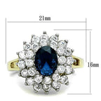 Jewellery Kingdom Cluster Cubic Zirconia Blue Dress Oval Blue Ladies Gold Sapphire Ring - Jewelry Rings - British D'sire