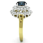 Jewellery Kingdom Cluster Cubic Zirconia Blue Dress Oval Blue Ladies Gold Sapphire Ring - Jewelry Rings - British D'sire