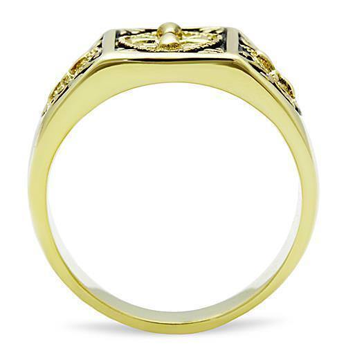 Jewellery Kingdom Coat Of Arms Steel 18kt Signet Mens Gold Pinky Ring - Jewelry Rings - British D'sire