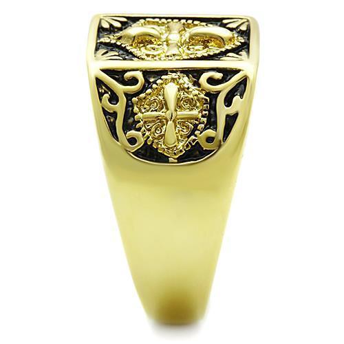 Jewellery Kingdom Coat Of Arms Steel 18kt Signet Mens Gold Pinky Ring - Jewelry Rings - British D'sire