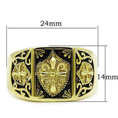 Jewellery Kingdom Coat Of Arms Steel 18kt Signet Mens Gold Pinky Ring - Jewelry Rings - British D'sire