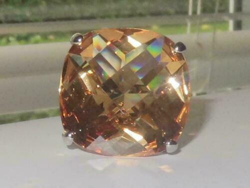 Jewellery Kingdom Cocktail Cushion Cut Cubic Zirconia Champagne Ring (Silver) Secondary image